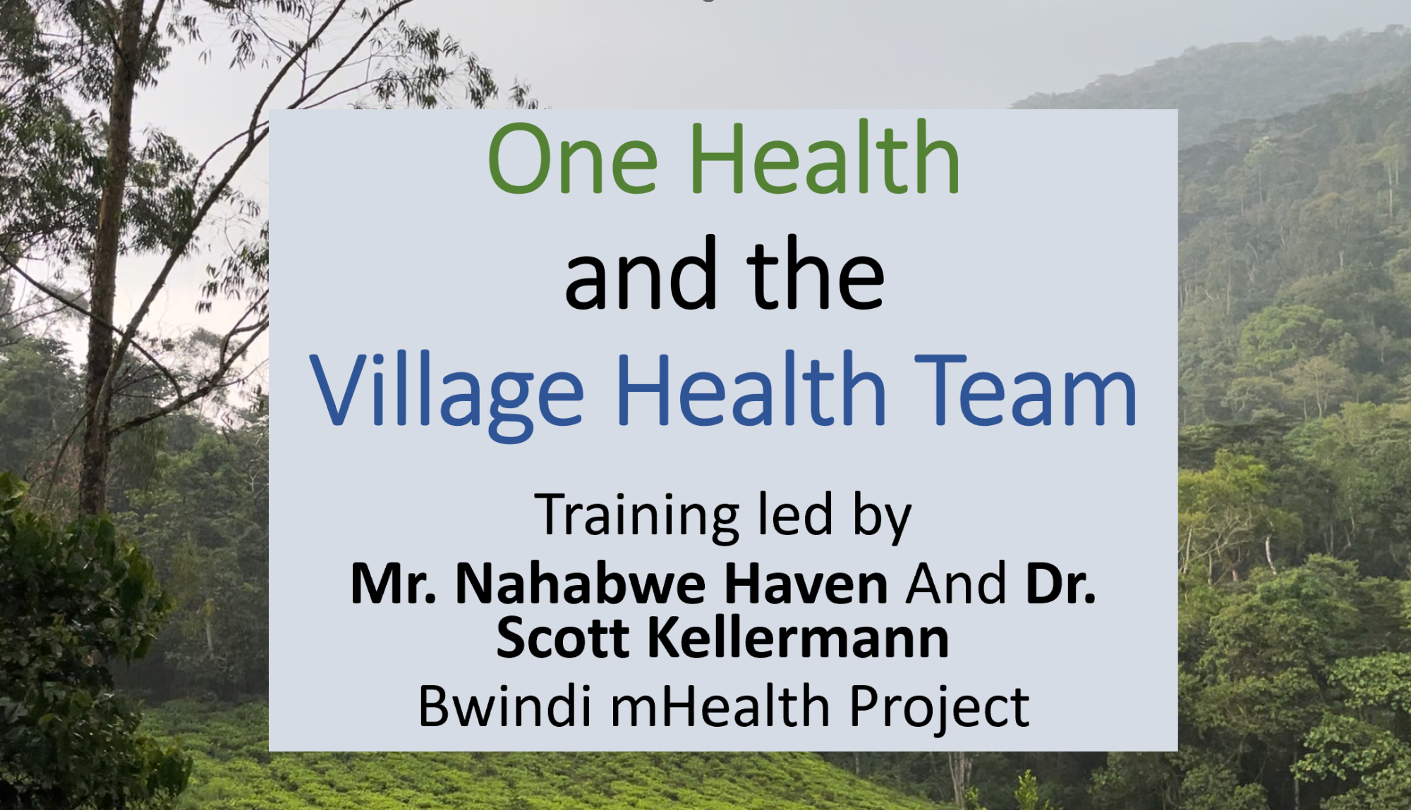 Training Lay Community Health Workers as One Health Work Force