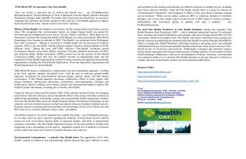 One-Health Day Awareness Dissemination to Public